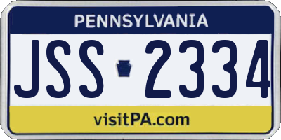 PA license plate JSS2334