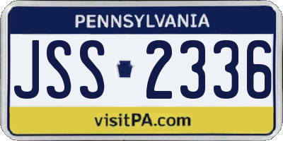 PA license plate JSS2336