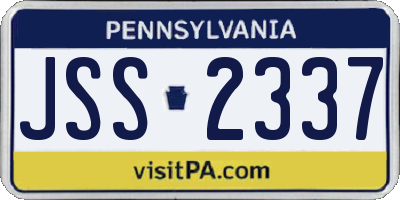 PA license plate JSS2337