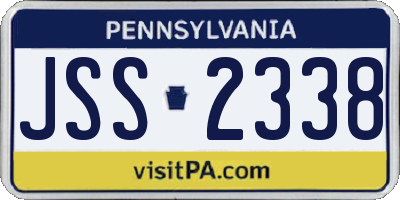 PA license plate JSS2338