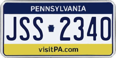 PA license plate JSS2340