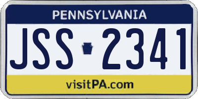 PA license plate JSS2341