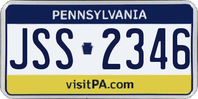 PA license plate JSS2346
