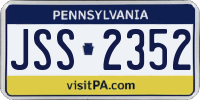 PA license plate JSS2352