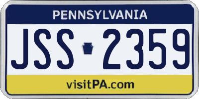 PA license plate JSS2359