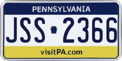 PA license plate JSS2366