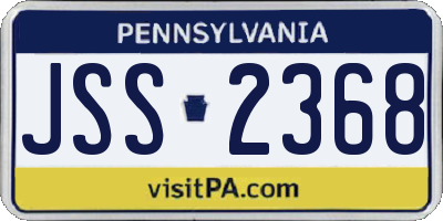 PA license plate JSS2368