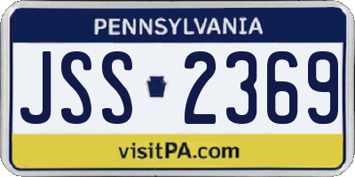 PA license plate JSS2369