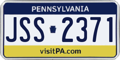 PA license plate JSS2371