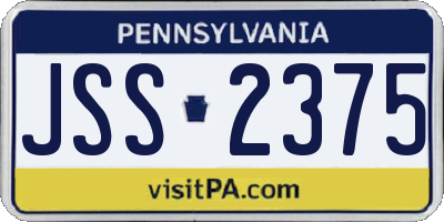 PA license plate JSS2375