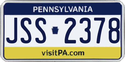 PA license plate JSS2378