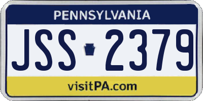 PA license plate JSS2379