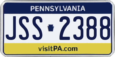 PA license plate JSS2388