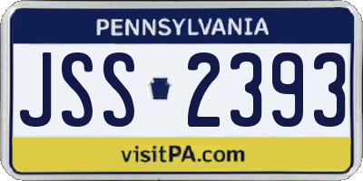 PA license plate JSS2393