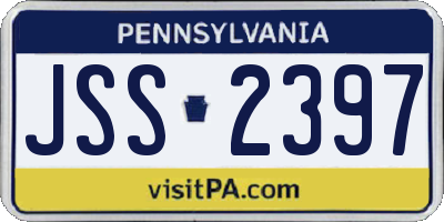 PA license plate JSS2397
