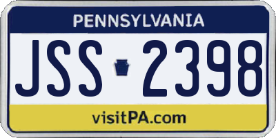 PA license plate JSS2398
