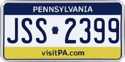 PA license plate JSS2399