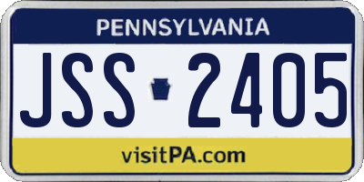 PA license plate JSS2405