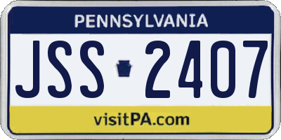PA license plate JSS2407