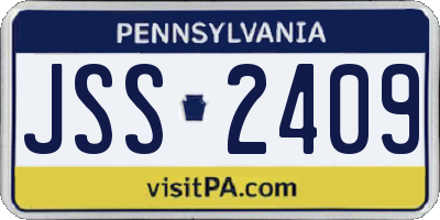 PA license plate JSS2409