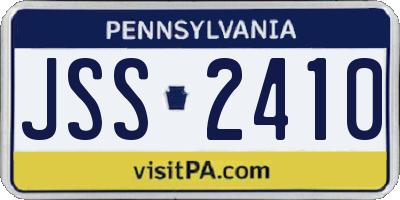 PA license plate JSS2410
