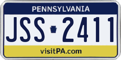 PA license plate JSS2411