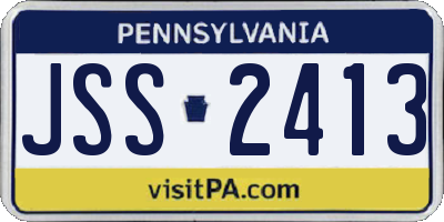PA license plate JSS2413