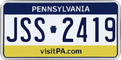 PA license plate JSS2419