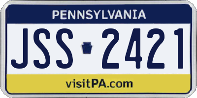 PA license plate JSS2421