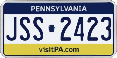 PA license plate JSS2423