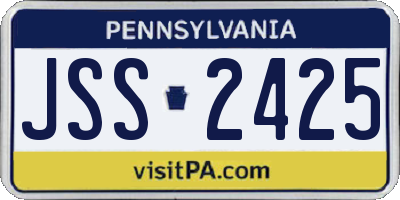 PA license plate JSS2425
