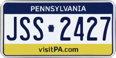 PA license plate JSS2427