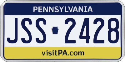 PA license plate JSS2428