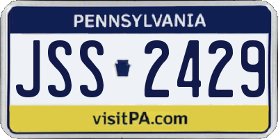 PA license plate JSS2429