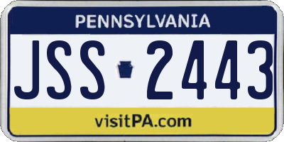 PA license plate JSS2443