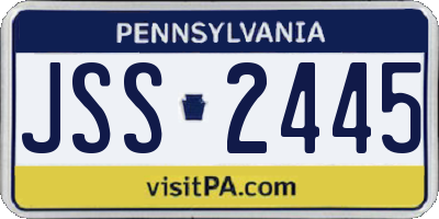 PA license plate JSS2445