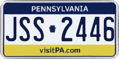 PA license plate JSS2446