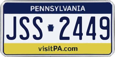 PA license plate JSS2449