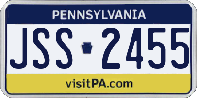 PA license plate JSS2455
