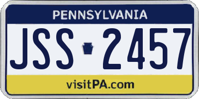PA license plate JSS2457