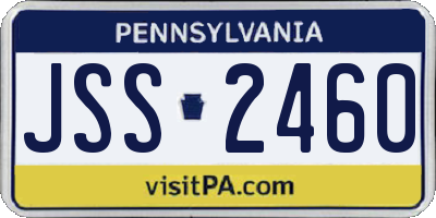 PA license plate JSS2460
