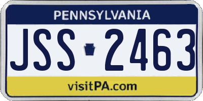 PA license plate JSS2463