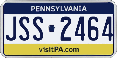 PA license plate JSS2464