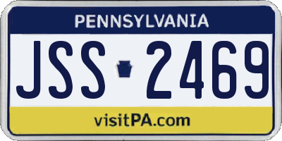 PA license plate JSS2469