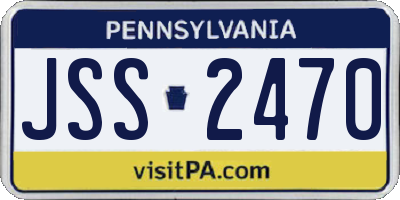PA license plate JSS2470