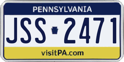 PA license plate JSS2471