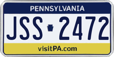 PA license plate JSS2472