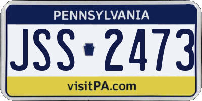 PA license plate JSS2473