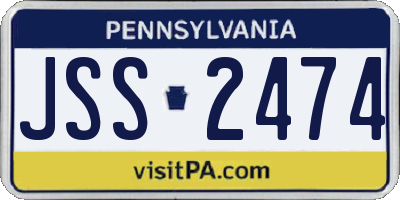 PA license plate JSS2474