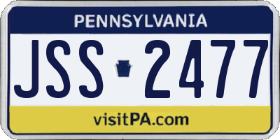 PA license plate JSS2477